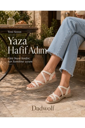 Rahat Taban Çok Bantlı Bilekten Tokalı Yazlık Gladyatör Model Düz Taban Sandalet