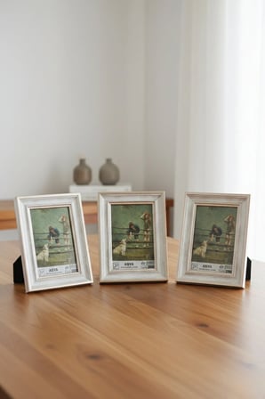 Dekoratif 3'lü Set Antik Desenli Gümüş 10x15 Ayaklı Plastik Fotoğraf Çerçevesi