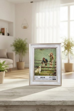 Dekoratif 3'lü Set Antik Desenli Gümüş 13x18 Ayaklı Plastik Fotoğraf Çerçevesi
