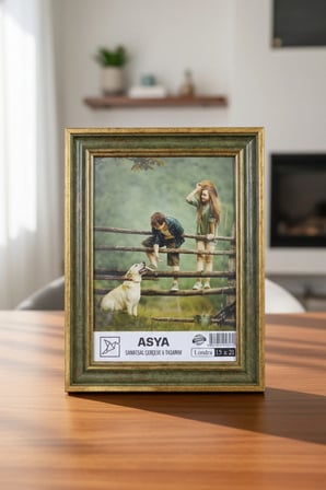 Dekoratif 3'lü Set Karışık Antik Desenli 15x21 Ayaklı Plastik Fotoğraf Çerçevesi