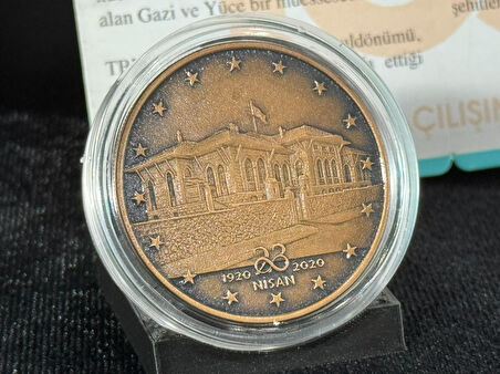 Darphane TBMMnin Açılışının 100. Yılı Hatıra Parası Sertifkalı Bronz Hatıra Parası