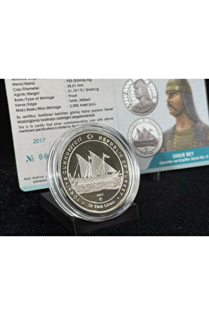 UMUR BEY 2017 - GEMİLER VE KAŞİFLER SERİSİ  No. 8 Hatıra Gümüş Sikke