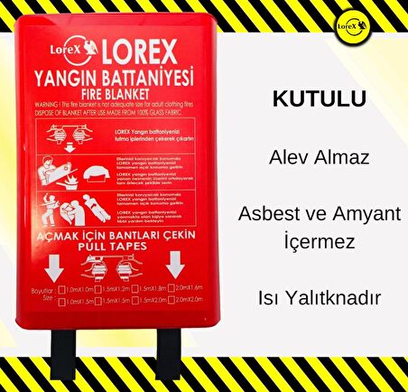 LOREX Lr-fb1010b 100cm X 100cm Kutulu Yangın Battaniyesi LR-FB1010B.