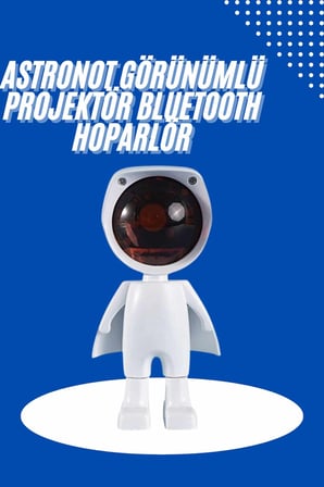 Astronot Işık Projektörü Gökkuşağı Projeksiyon Gece Lambası Hediyelik - Lisinya