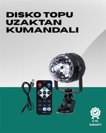 7 Farklı Aydınlatma Modu ve Ses Sensörlü Disko Topu Lambası - Lisinya