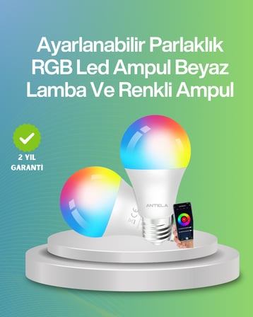9 Watt Beyaz Işık ve Renk Ayarlı Akıllı LED Ampul - Lisinya