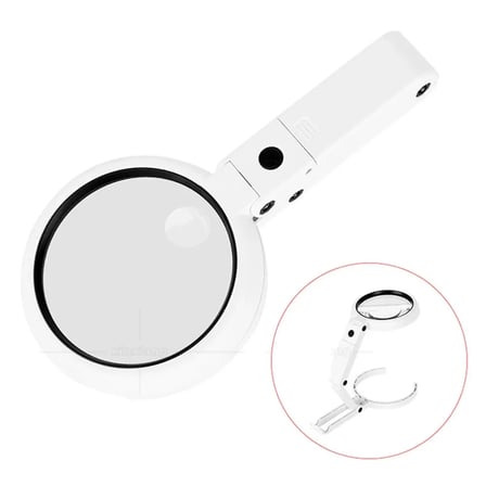 USB şarj edilebilir katlanabilir 3.5-10x büyüteç 8 LEDli masa ve eliçin  taşınabilir büyüteç FS90RC 