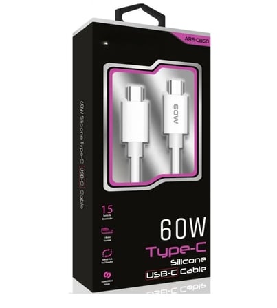 60W USB-C Type-C Silikon Şarj Kablosu Hızlı Şarj, Dayanıklı ve Esnek Tasarım, Tüm USB-C Cihazlarla U