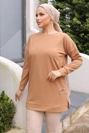 Yeni Stil Bej Arma Detay Tunik 10020 ( Lisinya )
