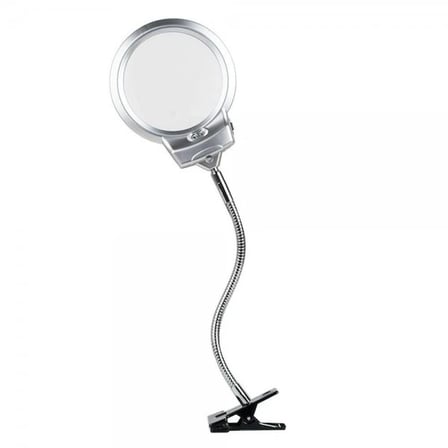 Nikula-2.5X130 MM 5X24 MM LED Aydınlatmalı Büyüteç,Masa üstü Metal Hortum Mandallı-MG15124-C ( Lisin