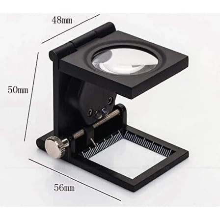 Nikula-28x28 Mm Katlanır Sayaçlı Metal Lüp, 2 LED Işıklı Büyüteç Tekstil Th9005A ( Lisinya )