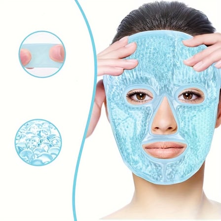 Terapi Jel Yüz Maskesi Soğuk Ve Sıcak Boncuklu Ayarlanabilir Maske (Mavi) ( Lisinya )
