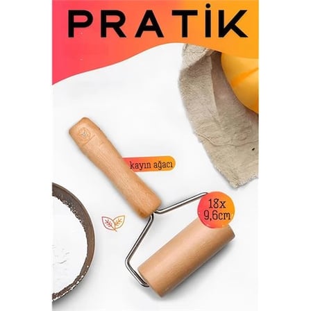 Pratik Merdane Ahşap Ergonımik Oklava ( Lisinya )
