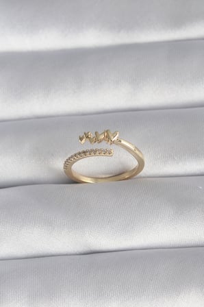 Pirinç Gold Renk Zirkon Taş Detay Kalp Model Kadın Yüzük - Lisinya