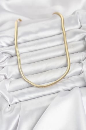 CM Yassı Yılan Zincir Model 60 cm Kadın Kolye - Lisinya