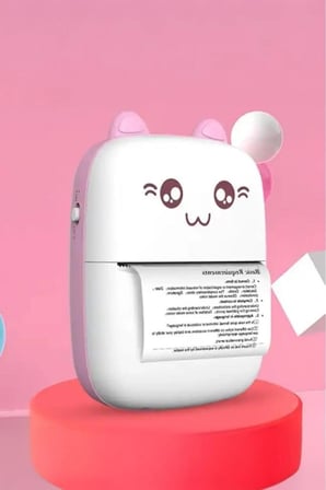 C9 Pembe Mini Yazıcı Taşınabilir Termal Yazıcı Kablosuz Bağlantı AP Kontrol Cep Yazıcısı ( Lisinya )