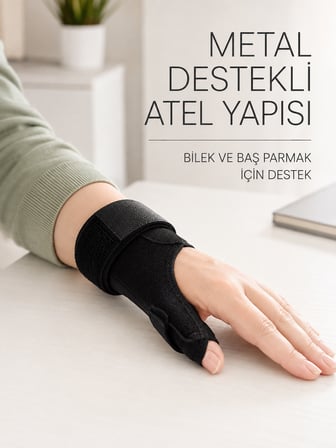 De Quervain El Bilekliği Başparmak ve Bilek Destekli Metal Atel - Lisinya
