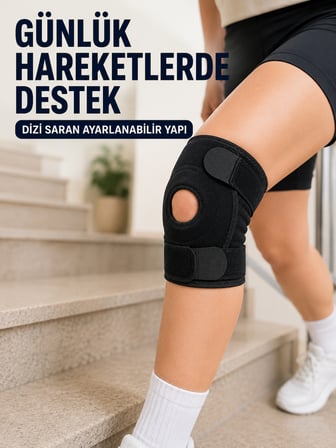 Kısa Patella Dizlik Ayarlanabilir Cırtlı Diz Destekliği Spor ve Günlük Kullanım - Lisinya