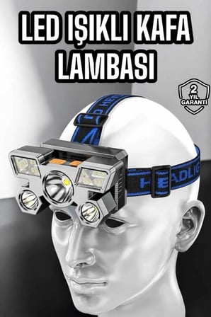 Kafa Lambası Hafif ve Esnek Çift Anahtarlı Far Led Işık - Lisinya