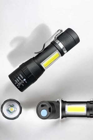 El Feneri Led USB Şarjlı Zoom Mini Led Işık Acil Durum Feneri - Lisinya