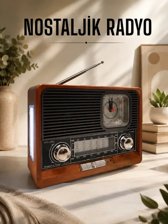 Nostaljik Radyo USB,AUX Ve SD Kart Girişli Bluetooth Bağlantılı - Lisinya