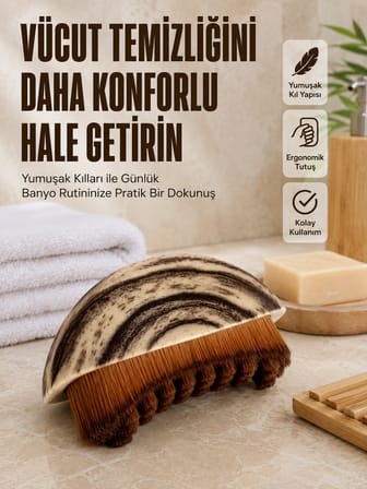 Yumuşak Kıllı Masaj Fırçası Vücut Temizleme Banyo Fırçası Ergonomik Tasarım - Lisinya