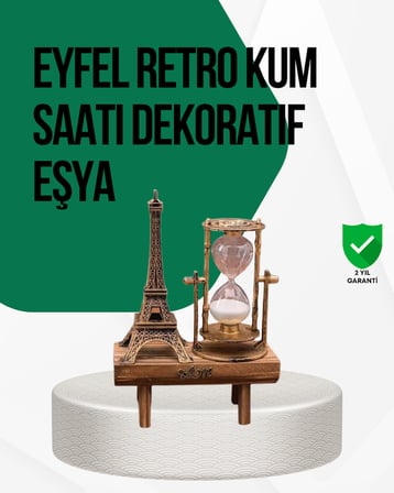 Ahşap Kum Saati – Vintage Tasarımlı Masa Dekoru - Lisinya