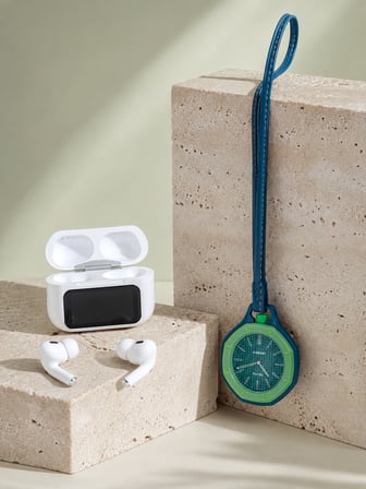 Bluetooth 5.4 Kablosuz Kulaklık Yeşil Askılı Analog Charm Saat İkili Set - Lisinya