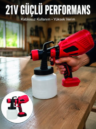 800 ml Geniş Hazne ile Kesintisiz Boya Uygulaması - Lisinya