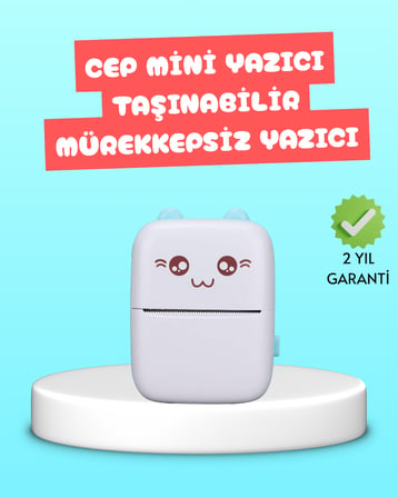 Mini Termal Yazıcı Kablosuz Taşınabilir Bluetooth Bağlantılı 200 DPI - Lisinya