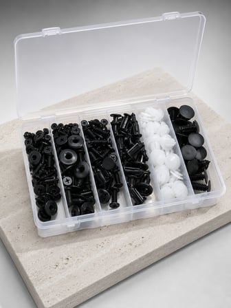 Universal Araç Döşeme Klipsi ve Tampon Sabitleme Pimi Seti 100 Parça Organizer Kutulu - Lisinya