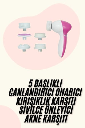 5 Başlıklı Titreşimli Cilt Temizleme Seti Canlandırıcı ve Onarıcı - Lisinya