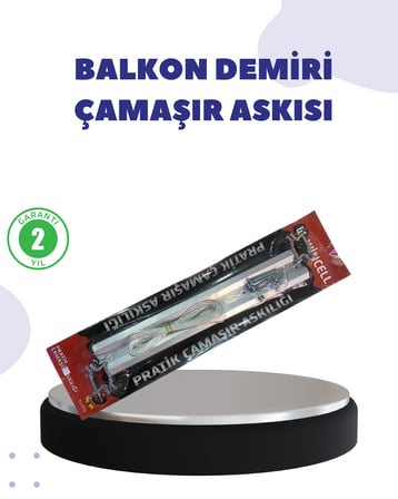 25x60 Balkon Askılığı Kare Demir Uyumlu Hava Dayanıklı Çamaşır Askısı - Lisinya