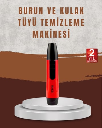 Raks Leo Burun Kulak Tüy Alma Makinesi 45 dk Şarj Süreli Kırmızı - Lisinya