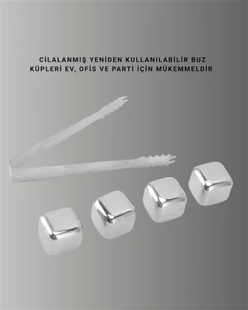 Hızlı Soğutma Özellikli Paslanmaz Metal Buz Küpü Takımı Yeni Nesil - Lisinya