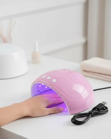 Ultraviyole Işıklı 15 Ledli 45W Oje Kurutucu Makine Pembe - Lisinya