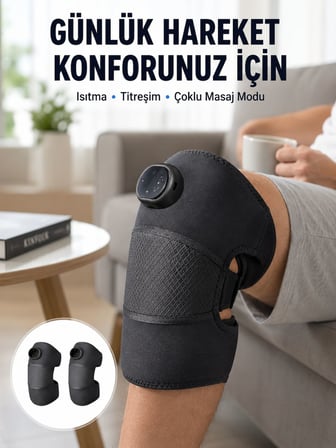 3 Seviyeli Titreşimli Isıtmalı Diz Bakım Masaj Cihazı Yeni Nesil - Lisinya