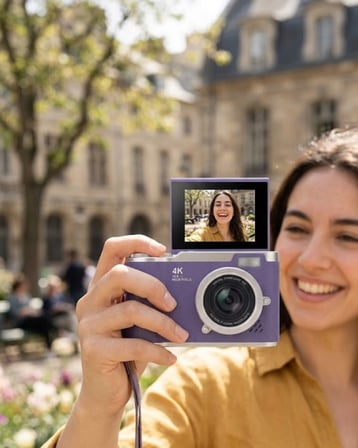 4K Dijital Kamera 48 MP Flip Ekran Vlog ve Fotoğraf Makinesi - Lisinya