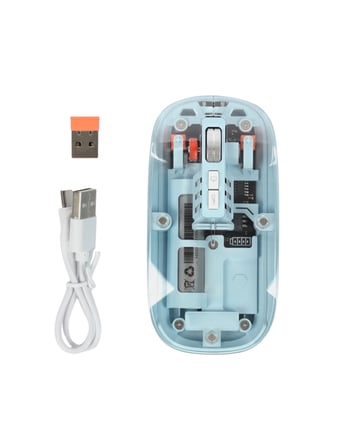 Bluetooth 5.2 ve 2.4G USB Kablosuz Mouse Pilli Mavi Tasarım - Lisinya