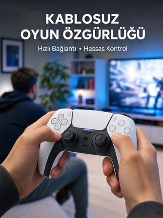 PS5 Uyumlu Kablosuz Oyun Kolu Sessiz Tuşlar ve Güçlü Performans Yeni Nesil - Lisinya