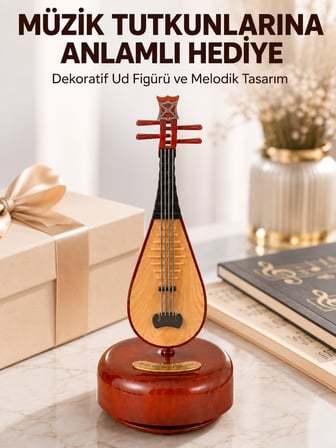 Enstrüman Figürlü Melodi Çalan Dekoratif Müzik Kutusu - Lisinya