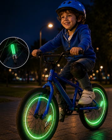 Araç Sibop LED Işığı 2li Set Bisiklet Motosiklet Jant Lambası - Lisinya