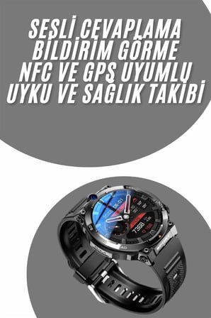 Akıllı Saat Yeni Model Sesli Asistan Bildirim Görme Bluetooth Bağlantılı Müzik Dinleme - Lisinya