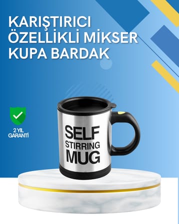 Çift Katmanlı Termos Özellikli Karıştırma Motorlu Kupa - Lisinya