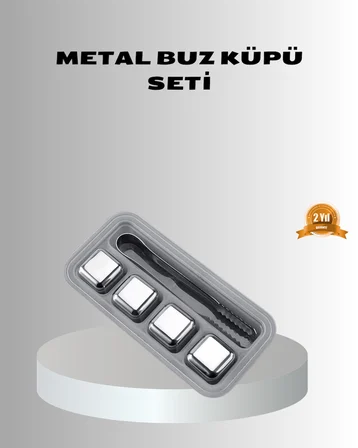 Paslanmaz Metal Buz Küpleri Seti Klipsli Sulandırmadan Soğutma Özellikli - Lisinya