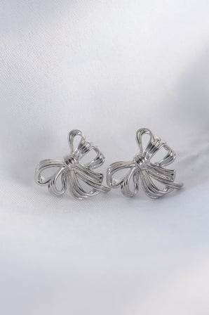 Pirinç Gümüş Renk Fiyonk Küpe - Lisinya