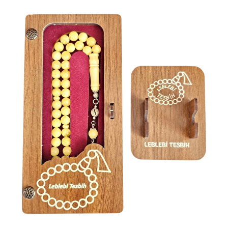 ​Gümüş Püsküllü Mat Rus Kaya Damla Kehribar Tesbih Lt1427