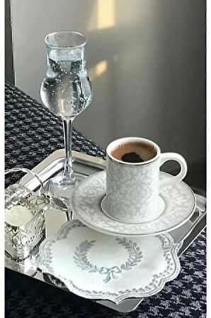 2 Adet Lüx Kare Paslanmaz Çelik Gümüş Renk 21x21cm Kahve Servis Sunum Tepsisi & tabağı