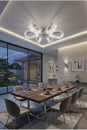Damla Model 6"lı Gümüş Kumandalı 3 Renk Modu Ledli Modern Plafonyer Salon Mutfak Çocuk Yatak Odası Led Avize