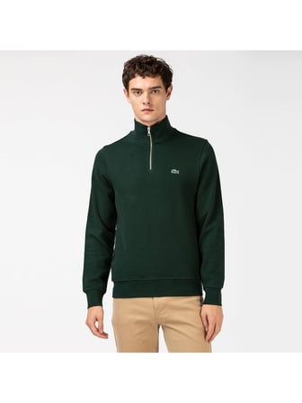 Lacoste Erkek Regular Fit Yarım Fermuarlı Koyu Yeşil Sweatshirt